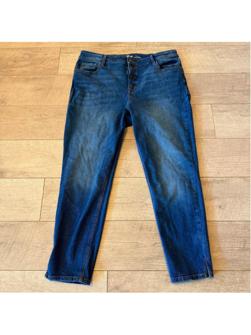 Women's Old Navy Blue High Rise Jeans Button Fly Size 16